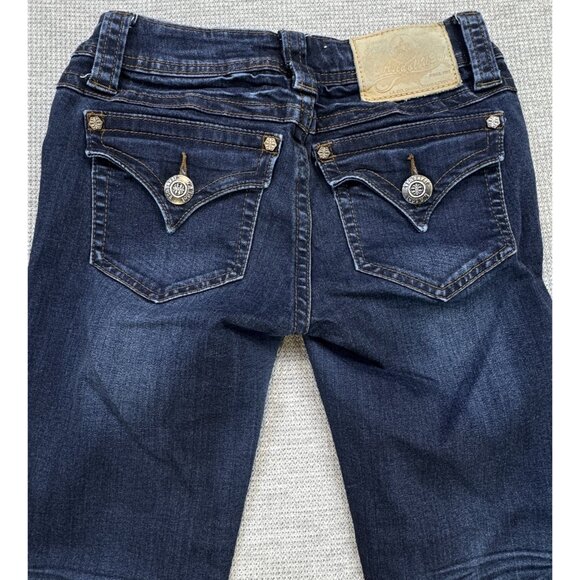 LA Idol USA Womens Blue Denim Capri Jeans Straight Leg Low Rise Size 0 W26/L18 - Picture 4 of 13